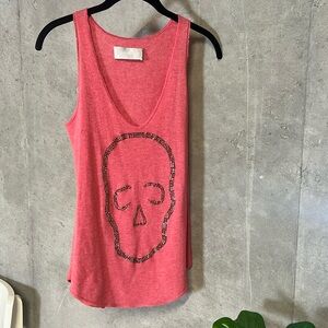 Zadig & Voltaire Deluxe 100% Cashmere Skull Tank Size M